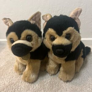 Lot of 2 Aurora Miyoni Tots German Shepherd dog stuffed animals plush